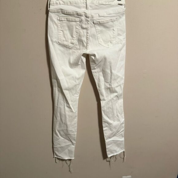 Mother Denim Jeans Looker Ankle Fray Little Miss Innocent White- Size 25 - Picture 4 of 10